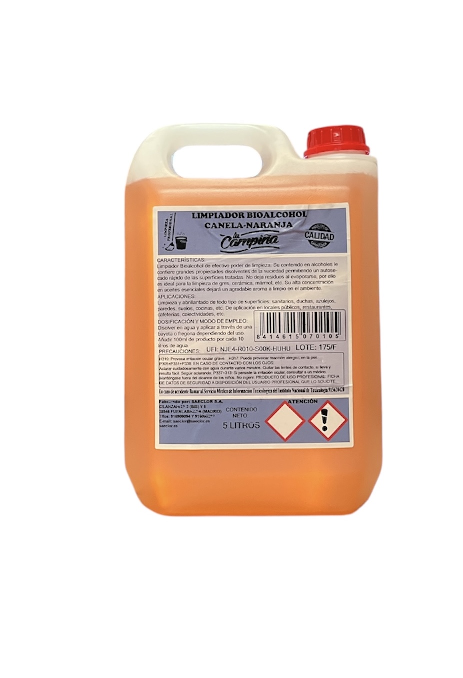 Limpiador Bio Alcohol Canela - Naranja 5L 