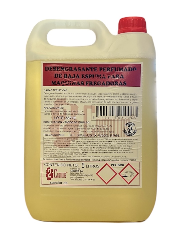 Desengrasante Perfumado de Baja Espuma 5L de 2 Castillas 