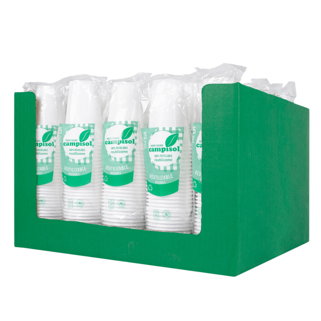 Vasos de 220cc blanco 100und