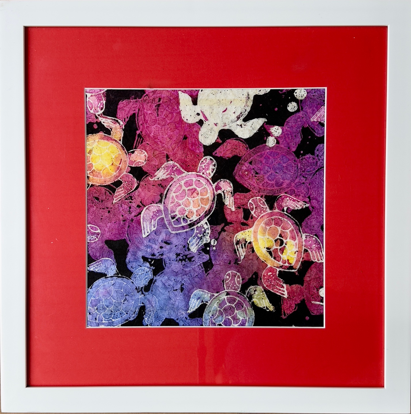 Swarming - Sea Turtle Watercolor Batik