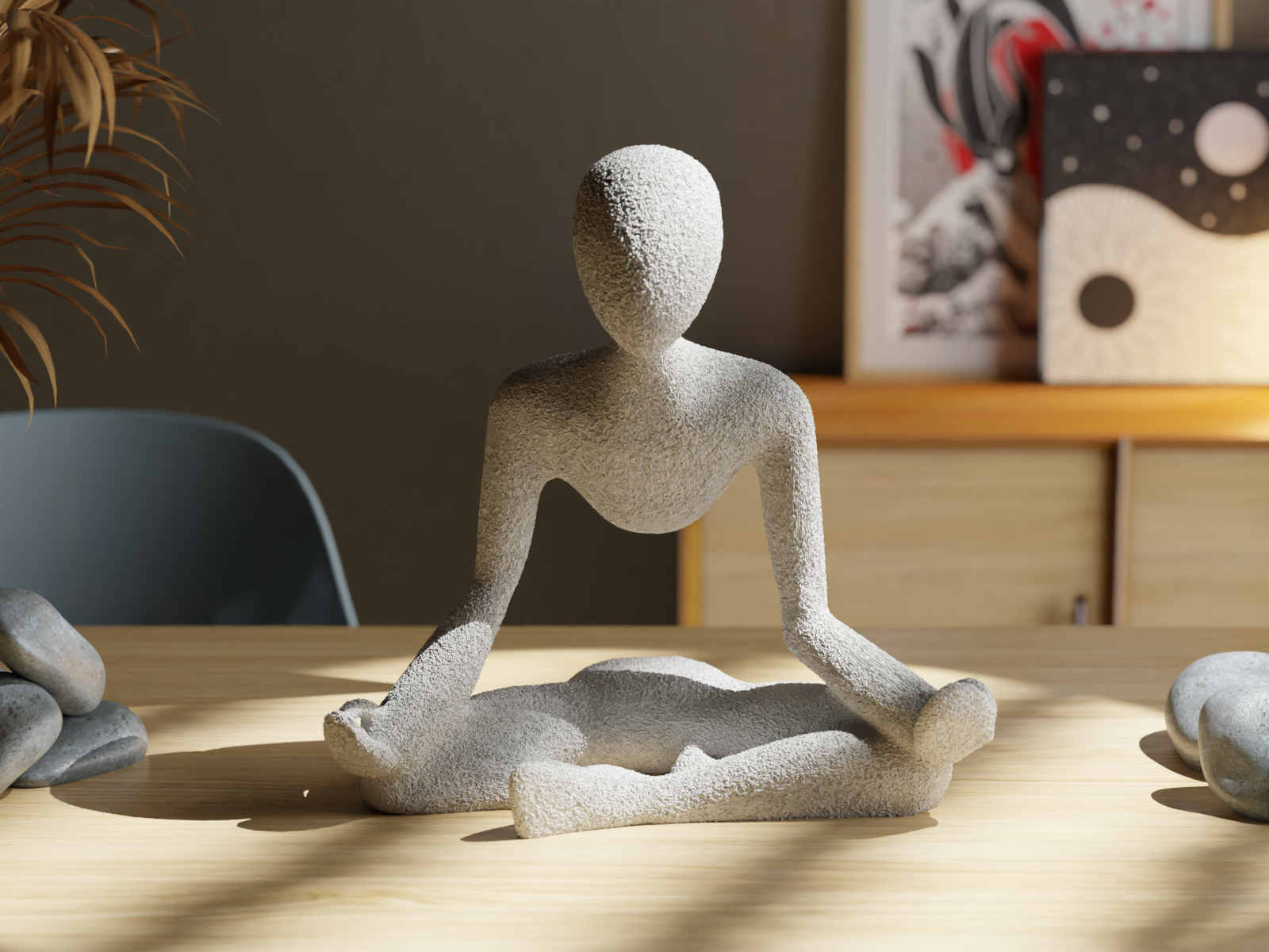 meditating statue without body