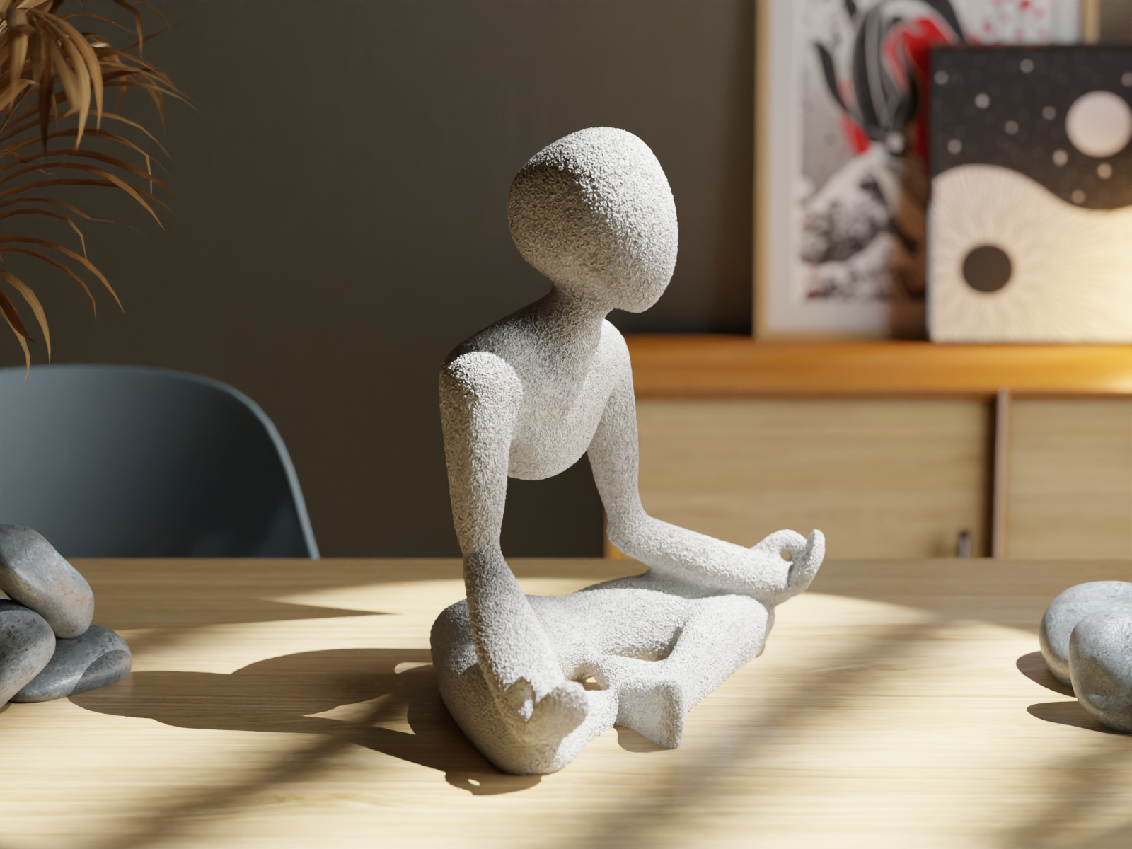 meditating statue without body