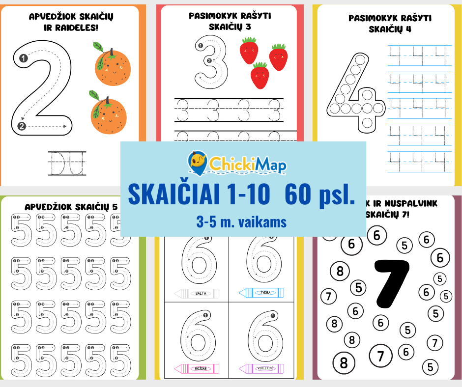 SKAIČIAI 1-10