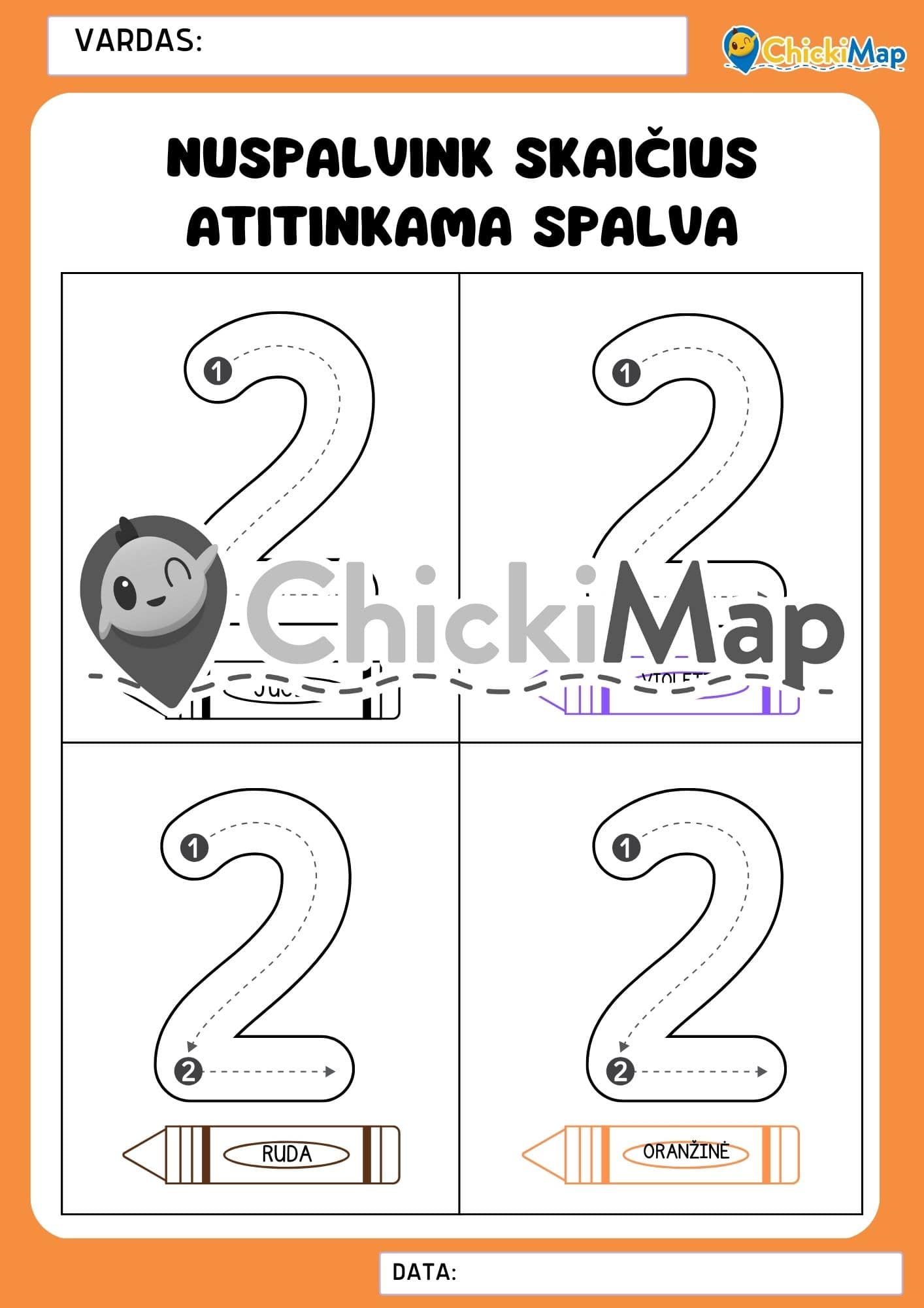 SKAIČIAI 1-10