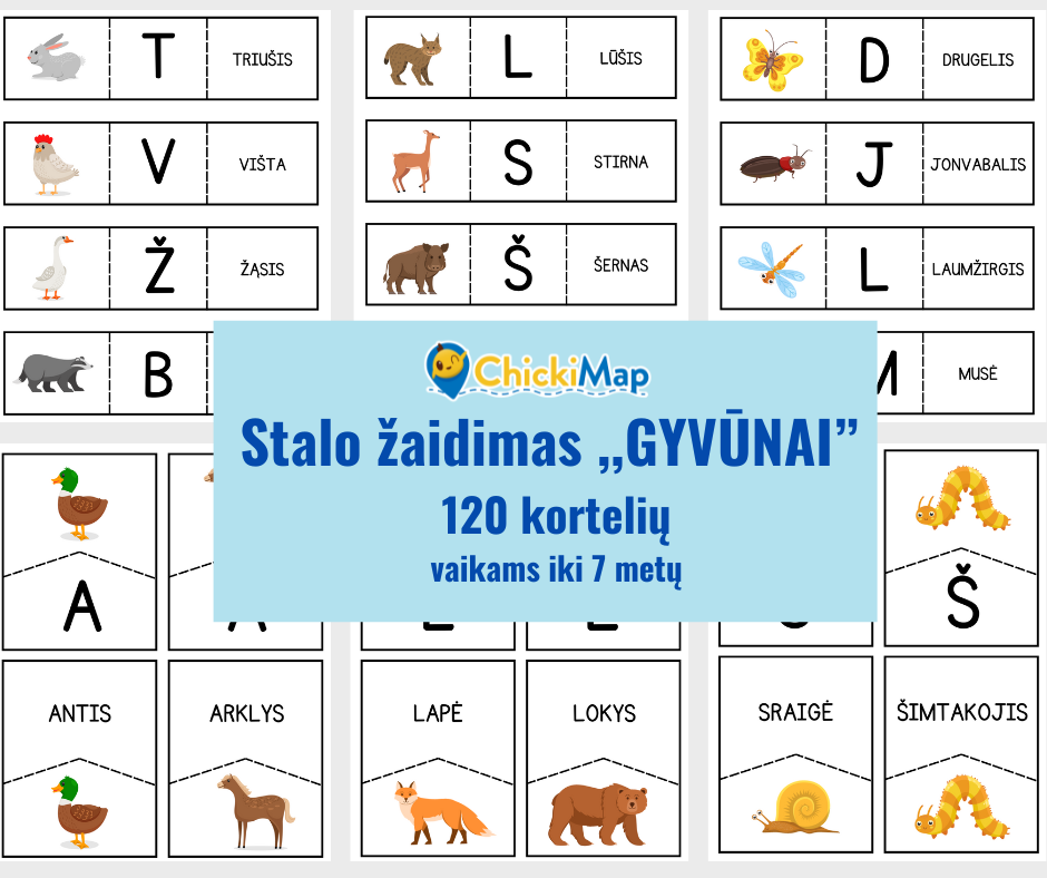 Stalo žaidimas ,,GYVŪNAI"
