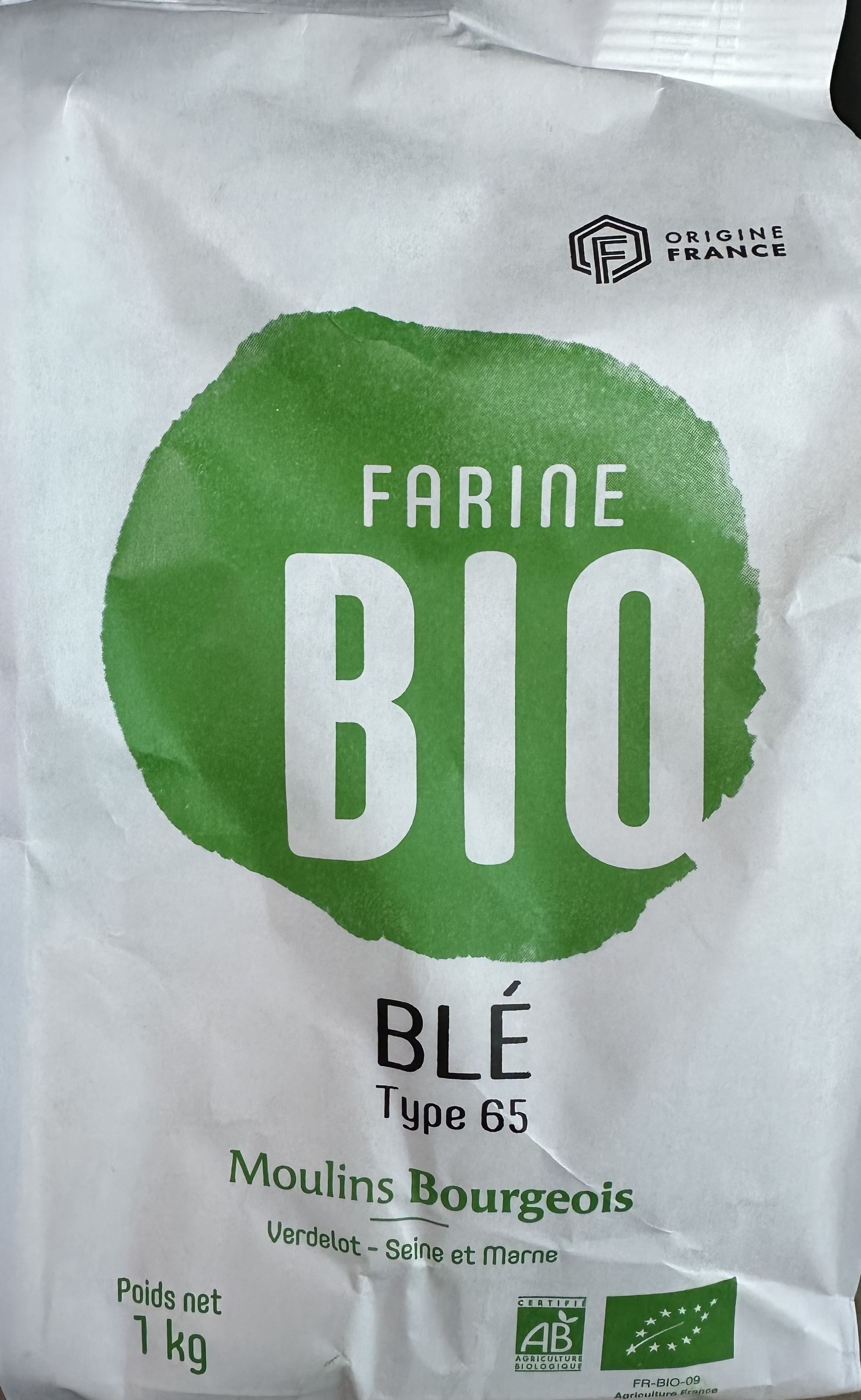 Farine de blé T65 BIO 1 kg