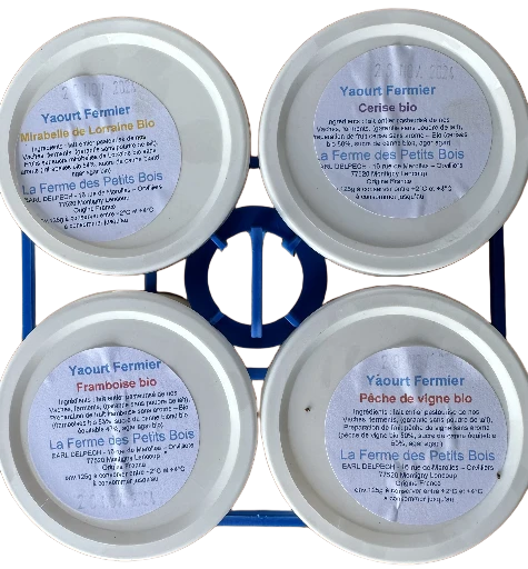 4 yaourts fermiers aux coulis de fruits bio
