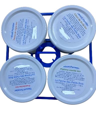 4 yaourts fermiers aux coulis de fruits bio