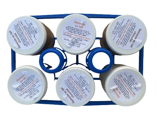 pots de semoule au lait chocolat ou vanille