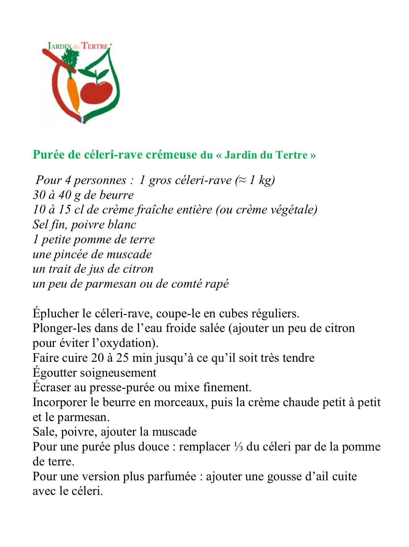 Petit Céleri rave  du jardin (Pièce)