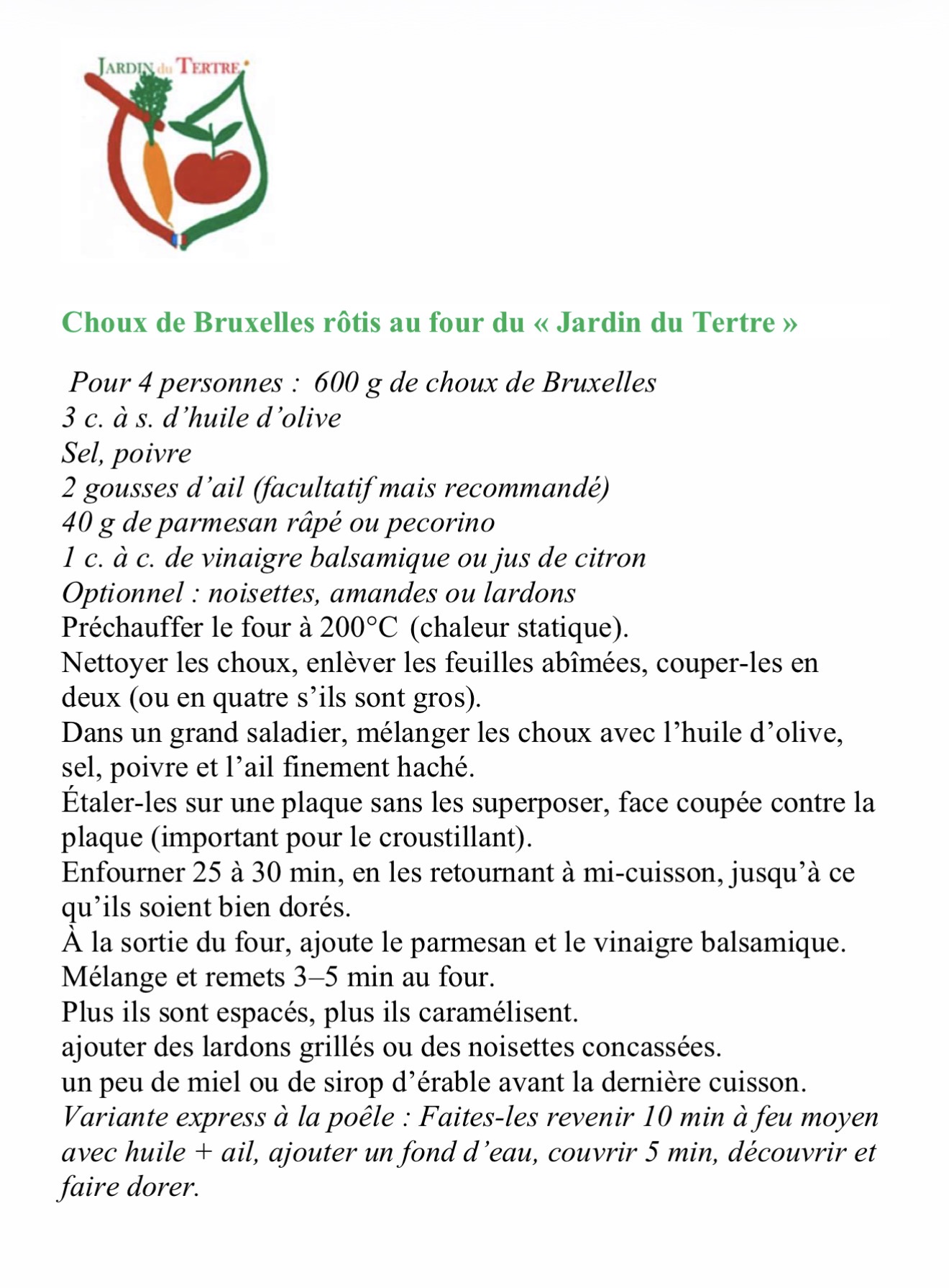 Choux de Bruxelles frais