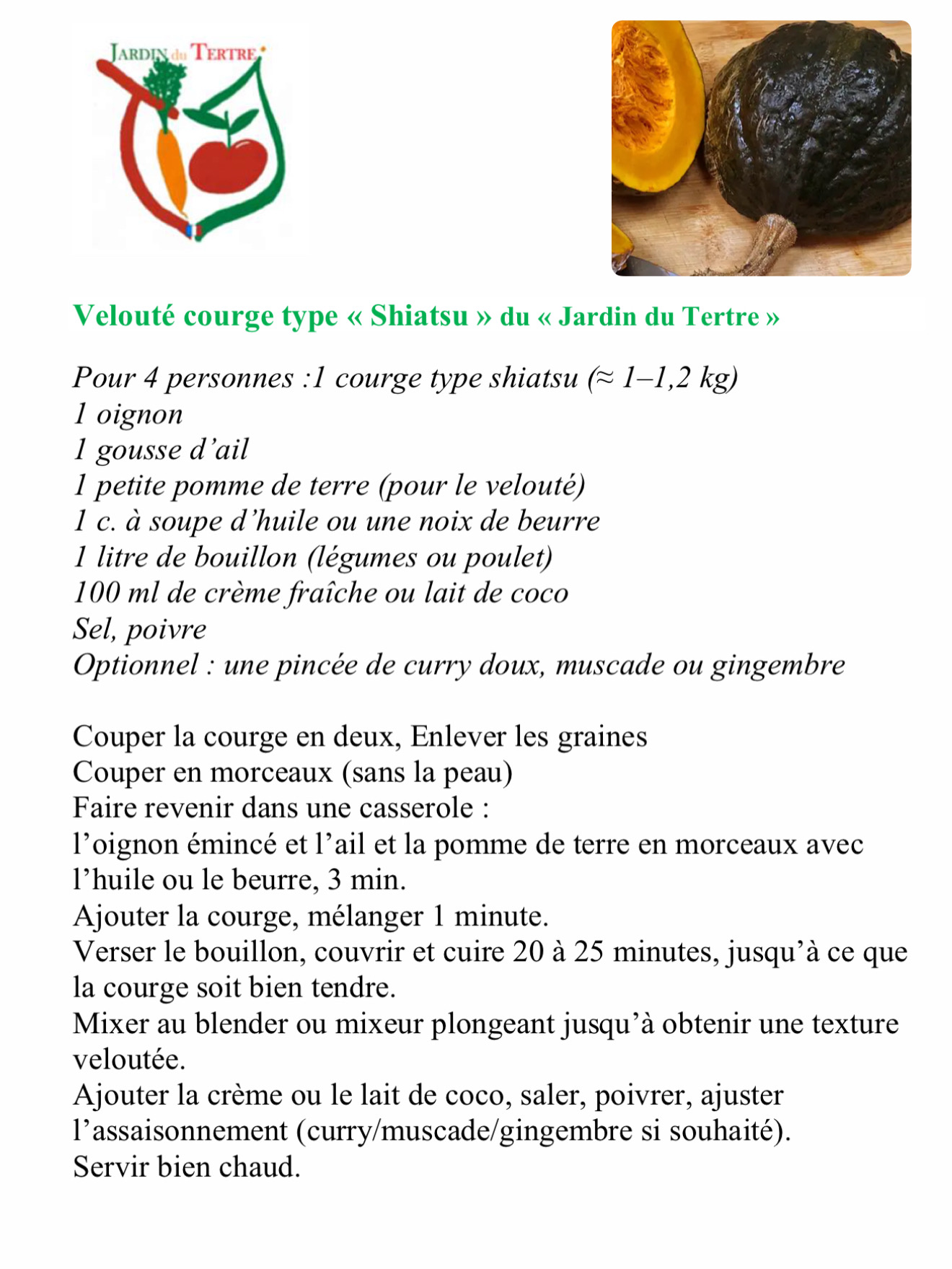 Courge verte type « shiatsu »