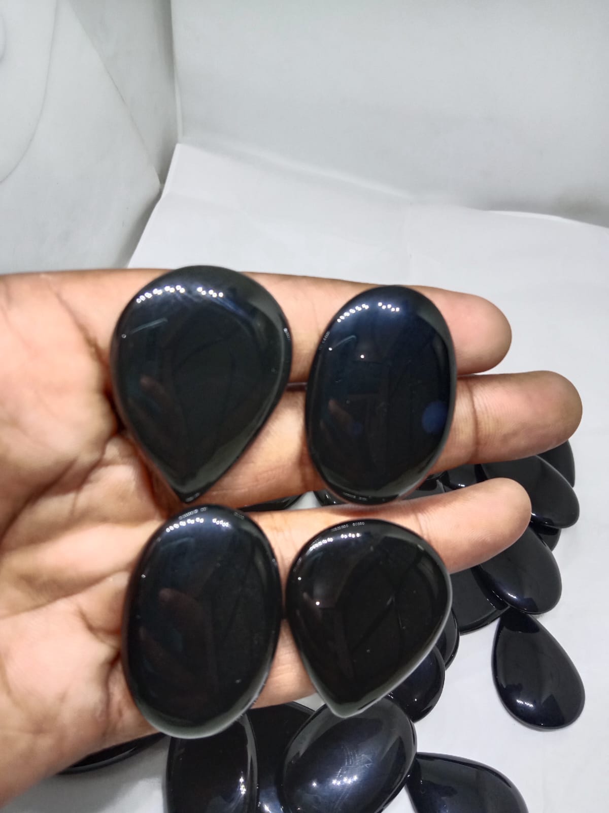 BLACK ONYX Heart Shape Cabochon Wholesale Lot Jewelry Making (Natural)