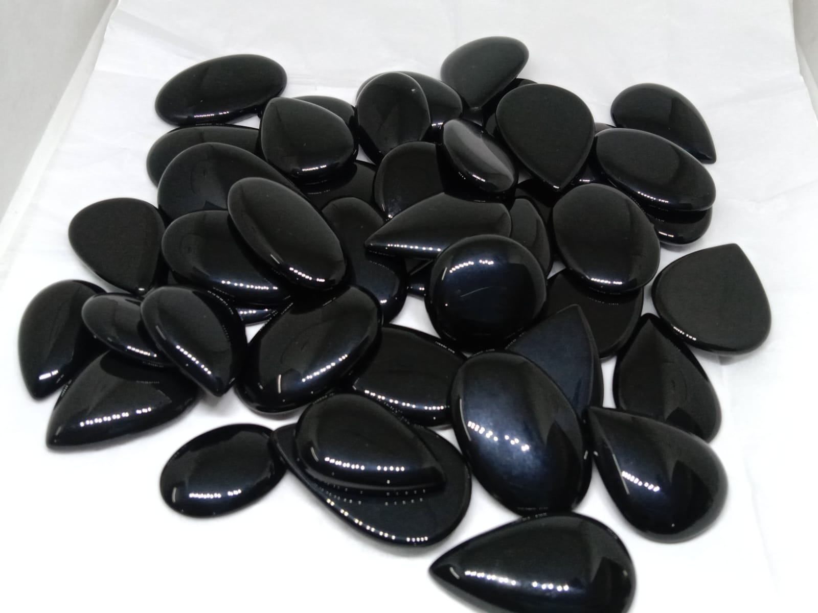 BLACK ONYX Heart Shape Cabochon Wholesale Lot Jewelry Making (Natural)