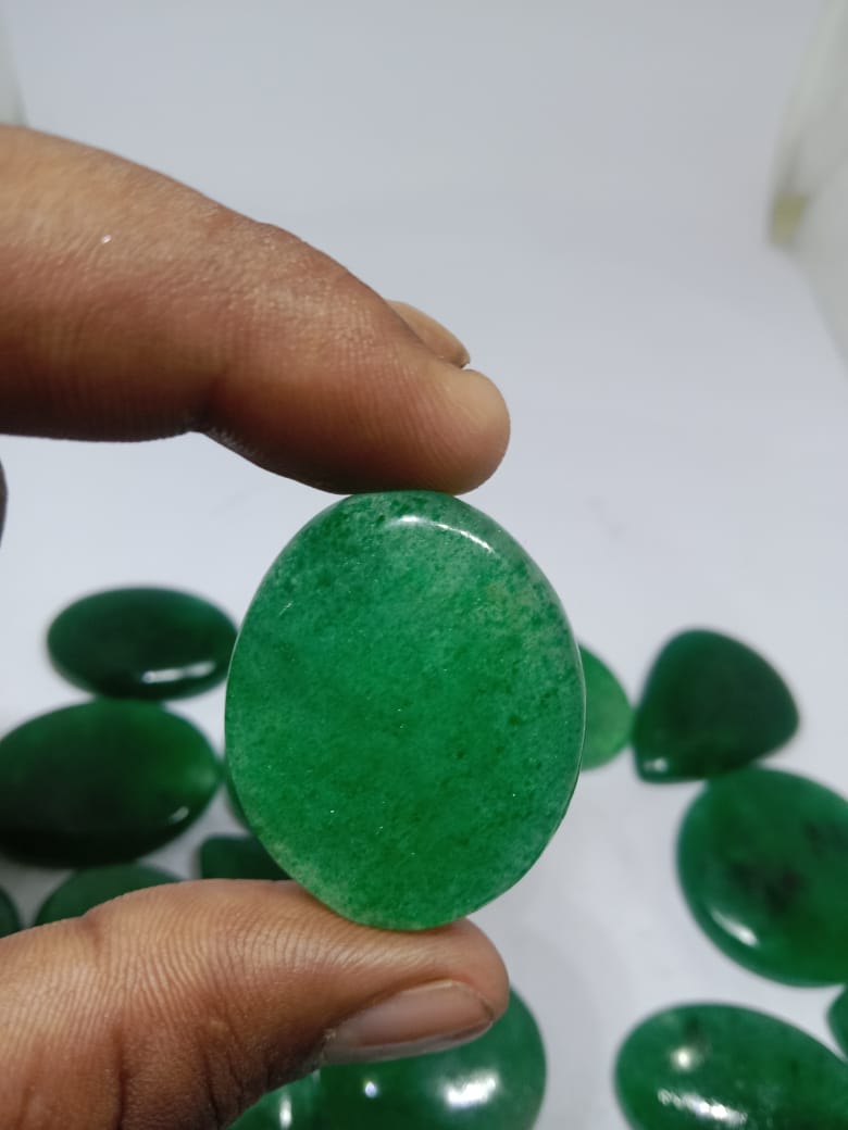 Natural Green Strawberry Quartz Cabochon (Natural