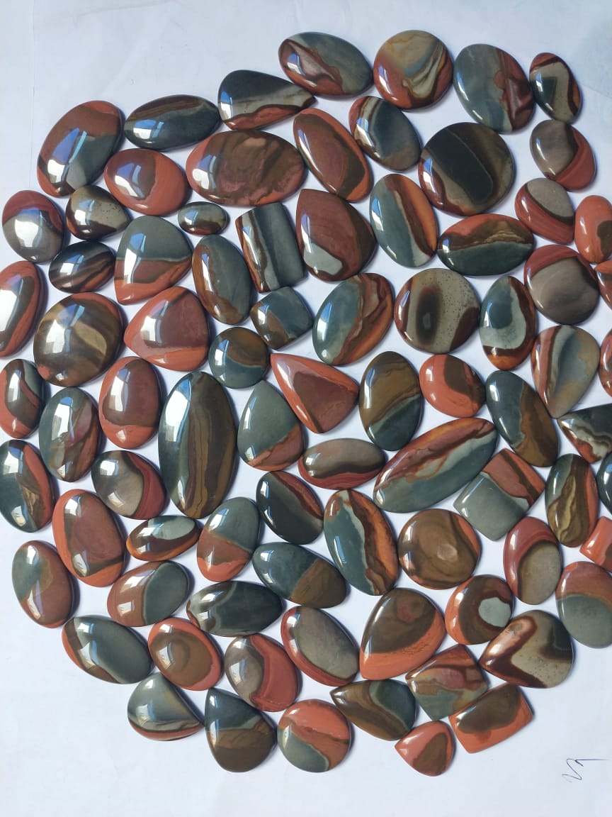 Natural Polygram Jasper Cabochon (use in jewelry mix shape and size 