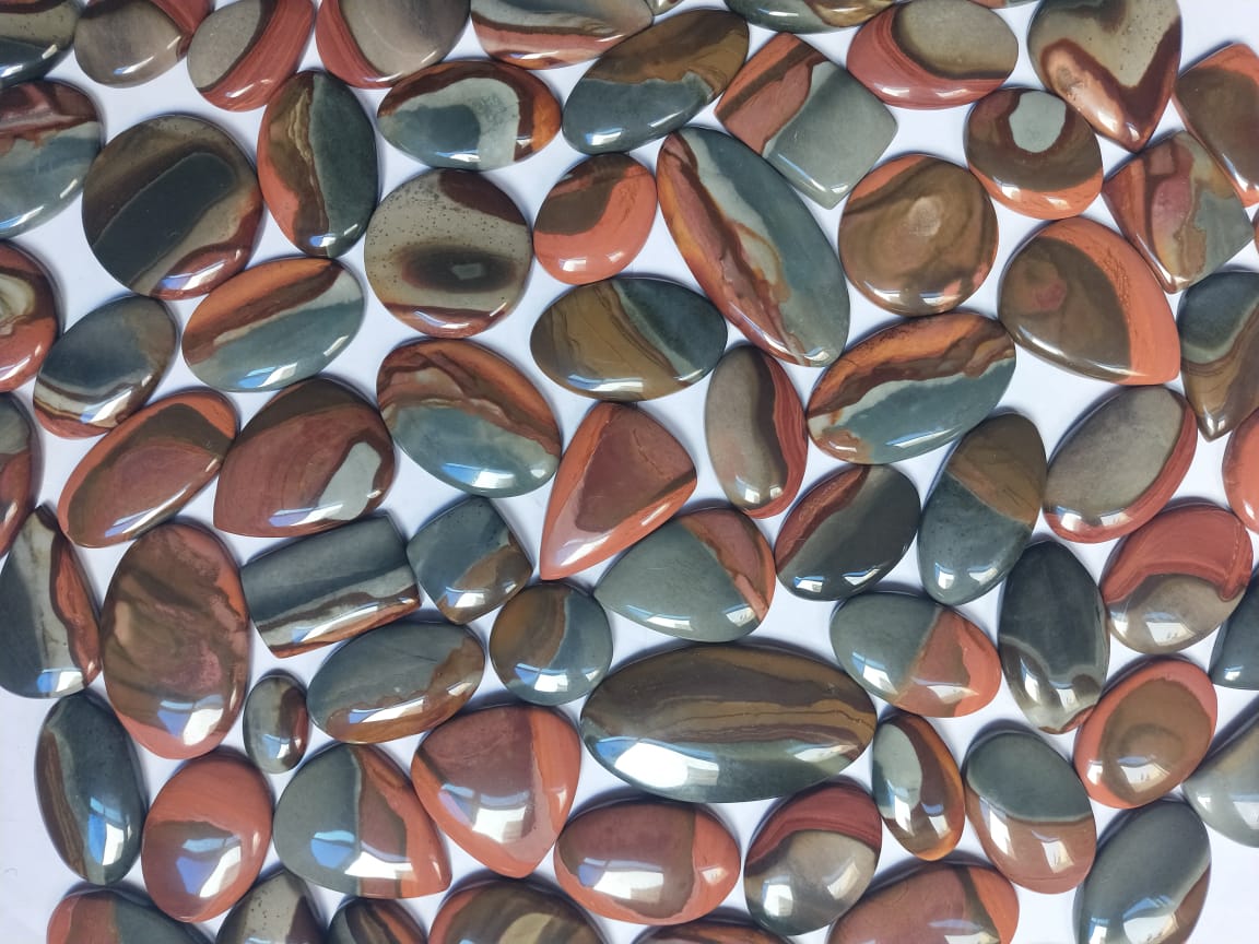 Natural Polygram Jasper Cabochon (use in jewelry mix shape and size 