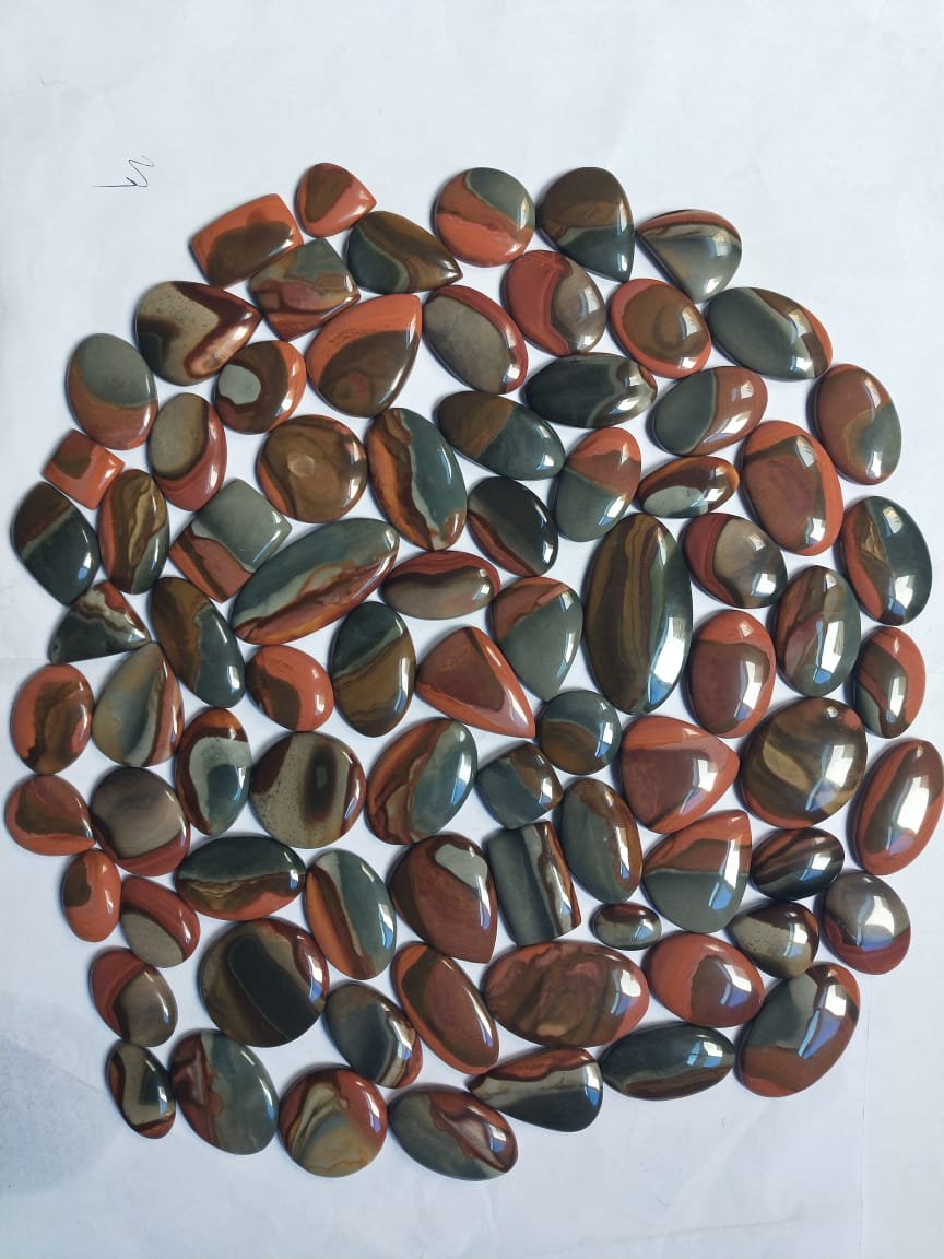 Natural Polygram Jasper Cabochon (use in jewelry mix shape and size 
