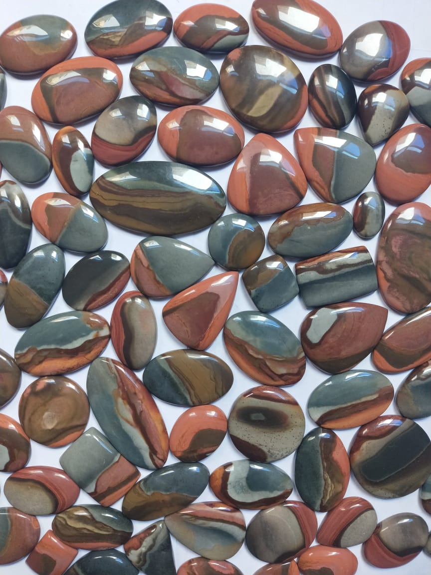 Natural Polygram Jasper Cabochon (use in jewelry mix shape and size 