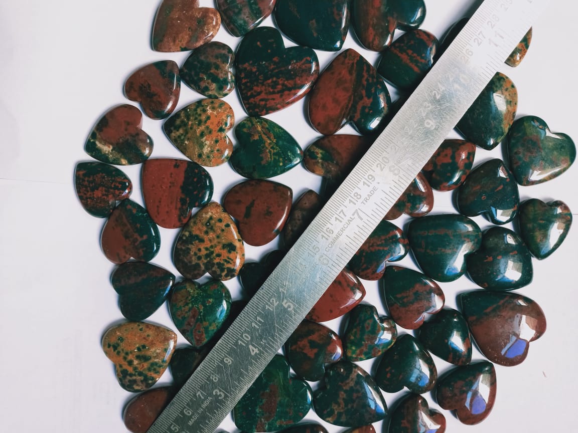 Natural Bloodstone Heart Shape Cabochon (Natural)