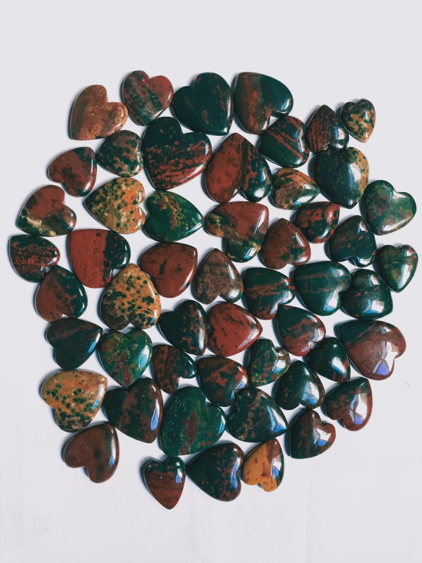 Natural Bloodstone Heart Shape Cabochon (Natural)