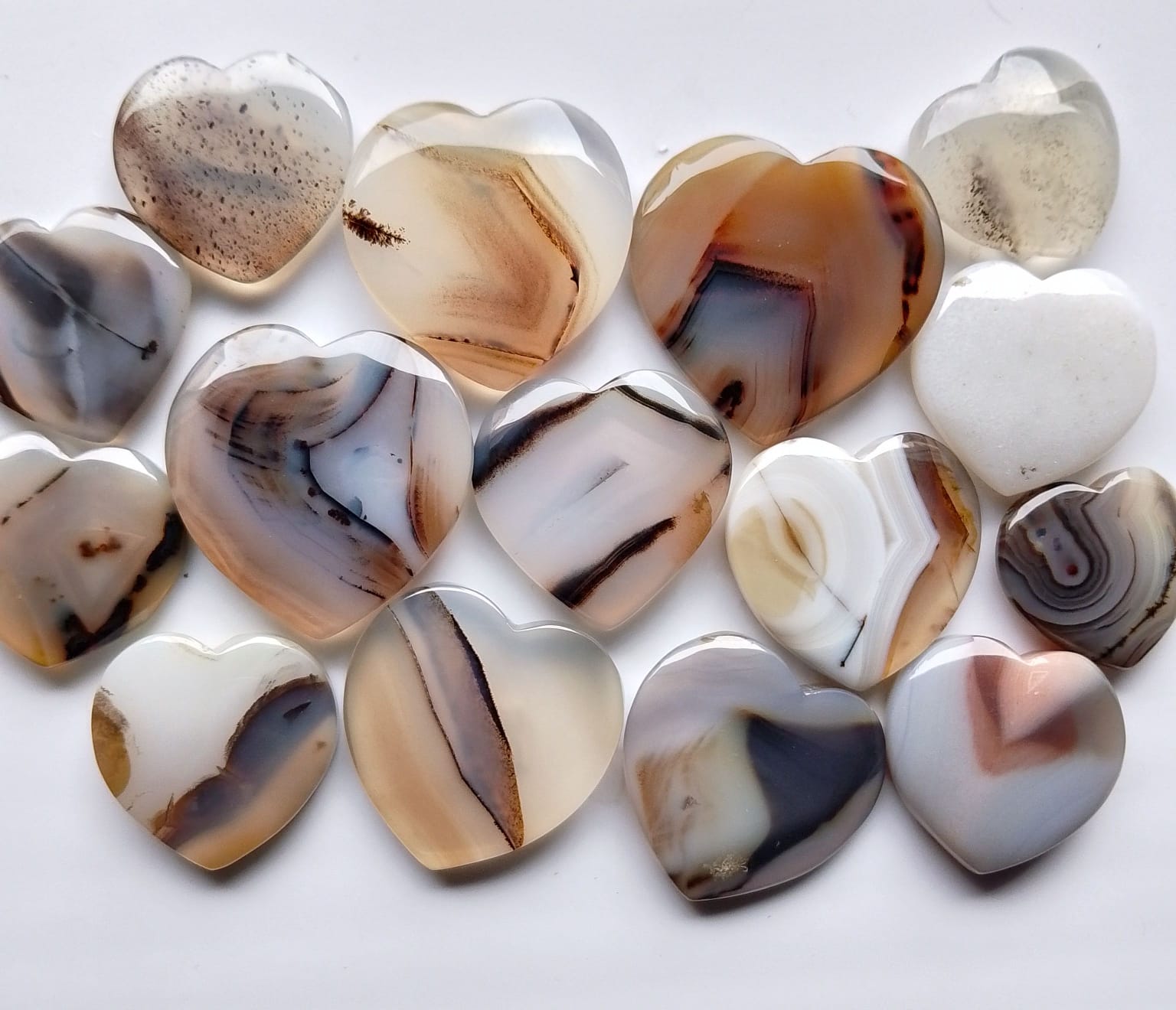 Natural Montana Agate Heart Cabochon (Natural)
