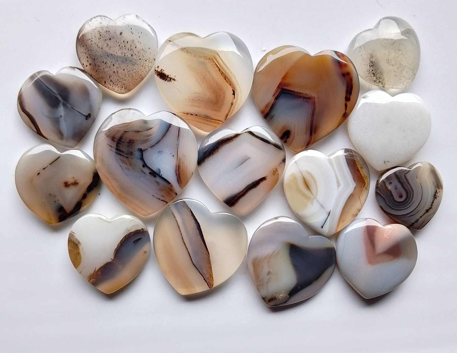 Natural Montana Agate Heart Cabochon (Natural)