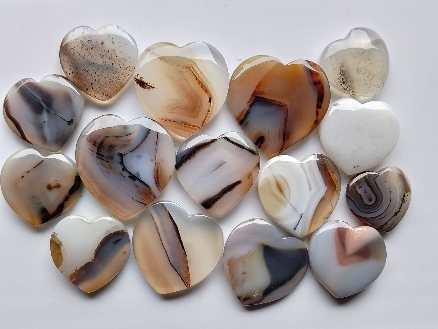 Natural Montana Agate Heart Cabochon (Natural)