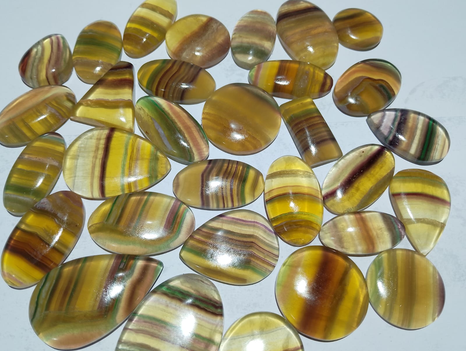 Natural Multi  Fluorite Cabochon (Natural)