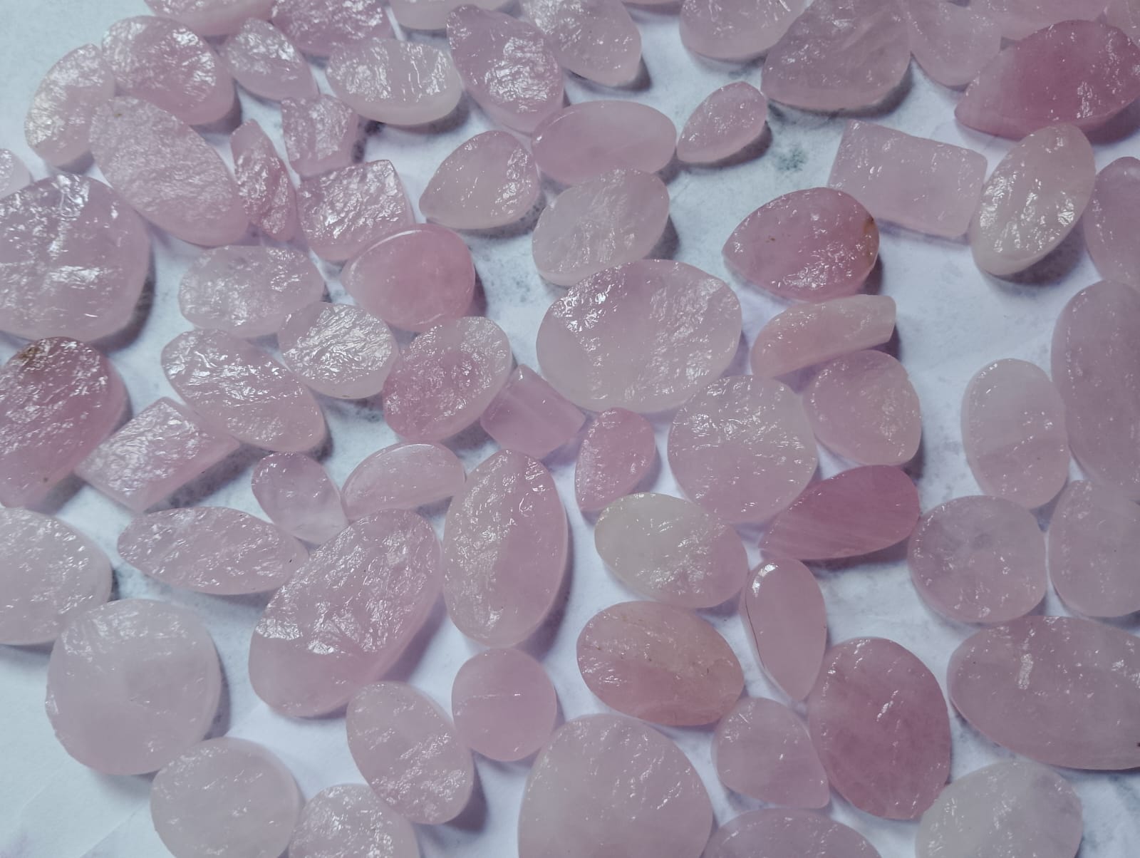 Natural Rose Quartz Druzy Cabochon (Natural)