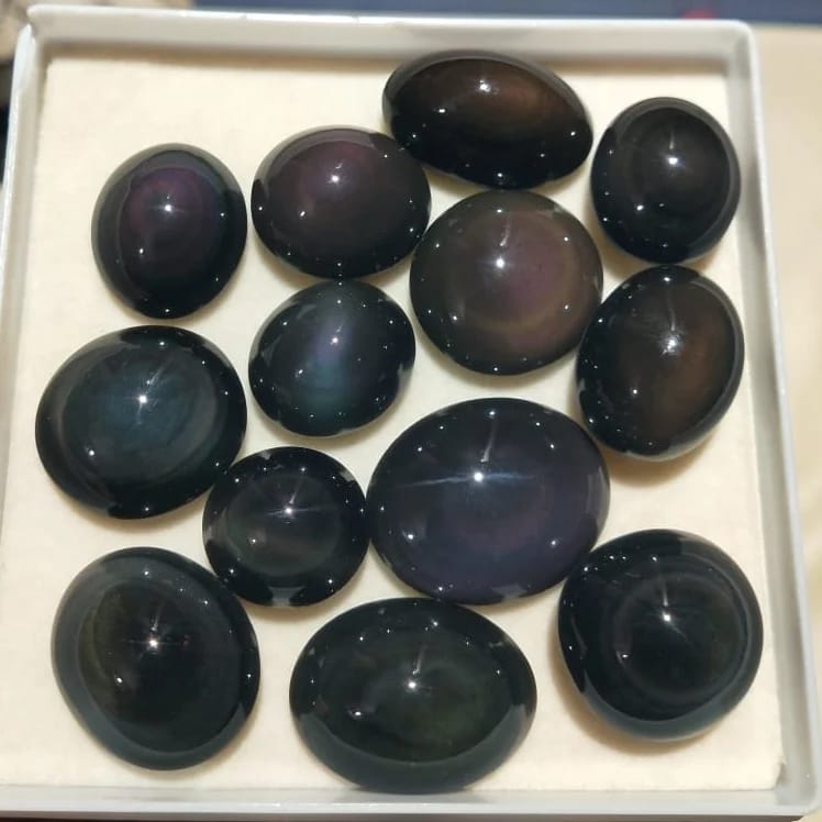 Natural Rainbow Obsidian Cabochon (Obsidian)
