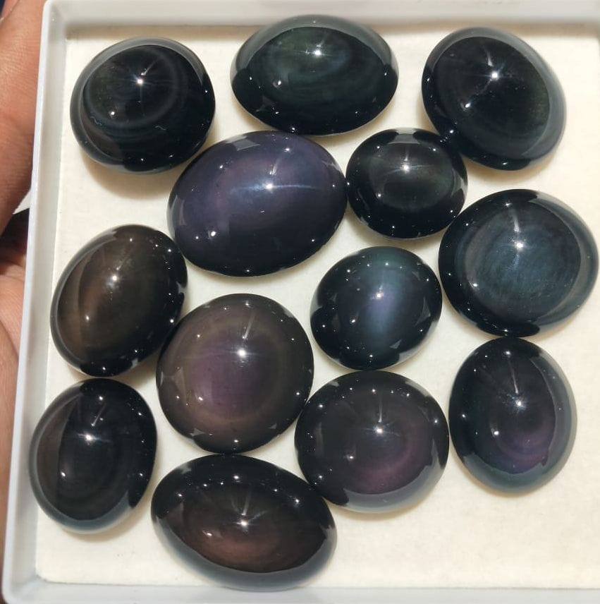 Natural Rainbow Obsidian Cabochon (Obsidian)