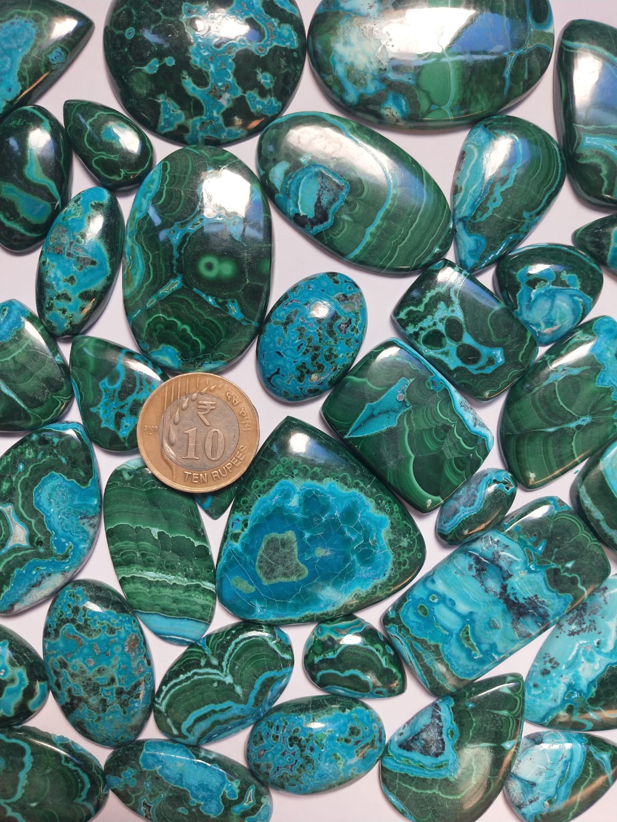 Chrysocolla-Malachite Natural Gemstone (Cabochon)