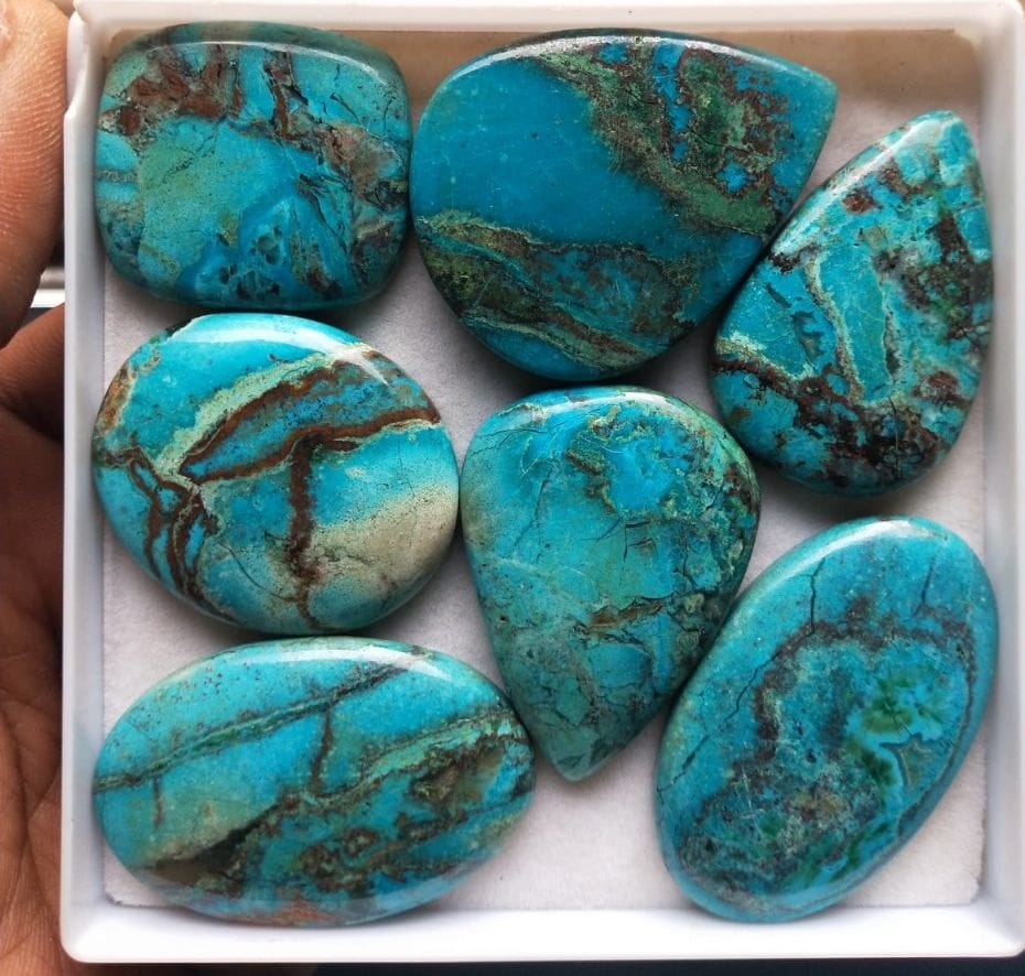 Natural chrysocolla Gemstones (Cabochon )