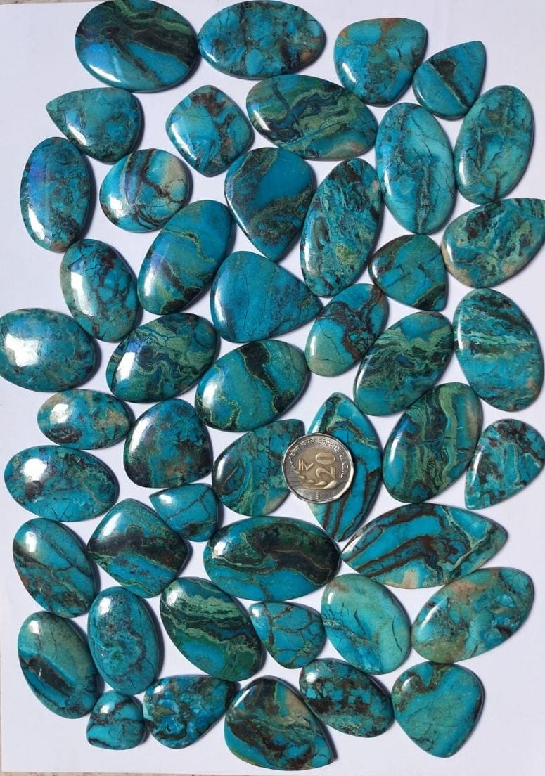 Natural chrysocolla Gemstones (Cabochon )