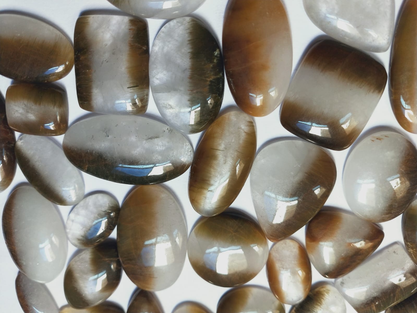 Natural Copper Rutile Quartz Gemstone  (Cabochon )