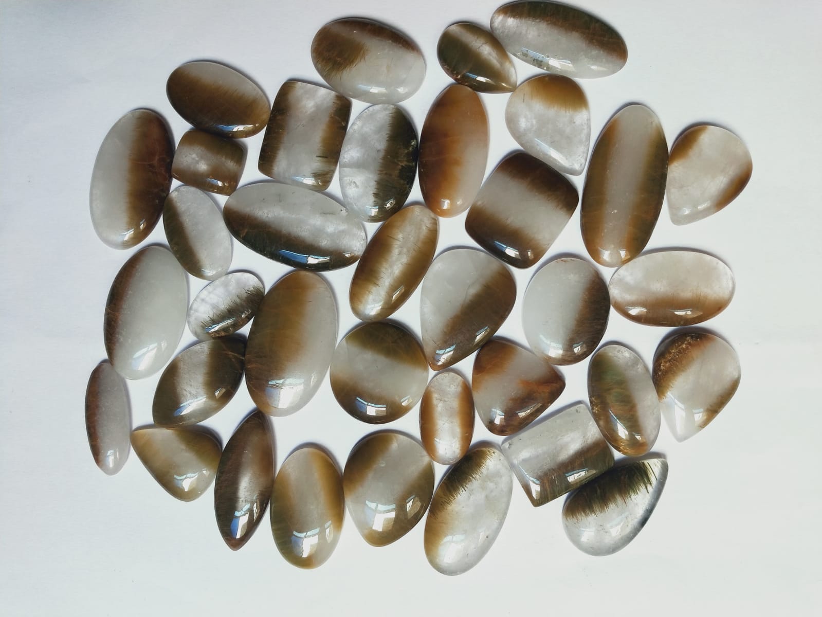 Natural Copper Rutile Quartz Gemstone  (Cabochon )