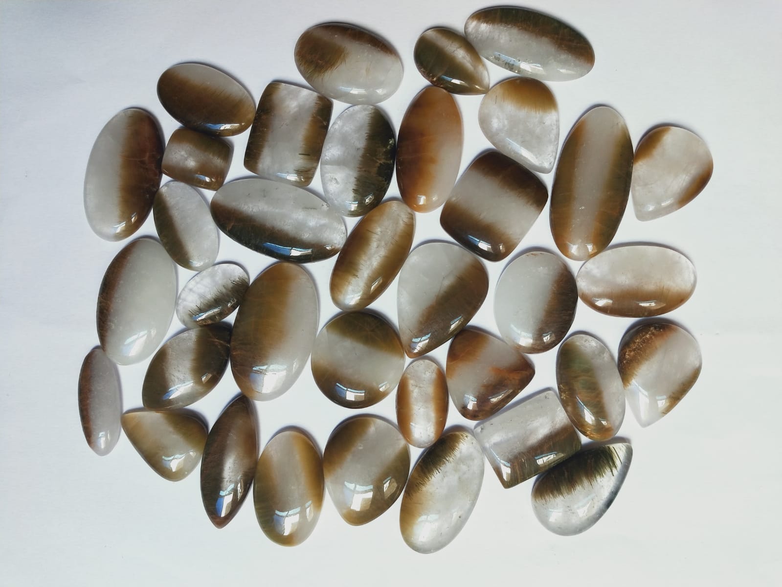 Natural Copper Rutile Quartz Gemstone  (Cabochon )