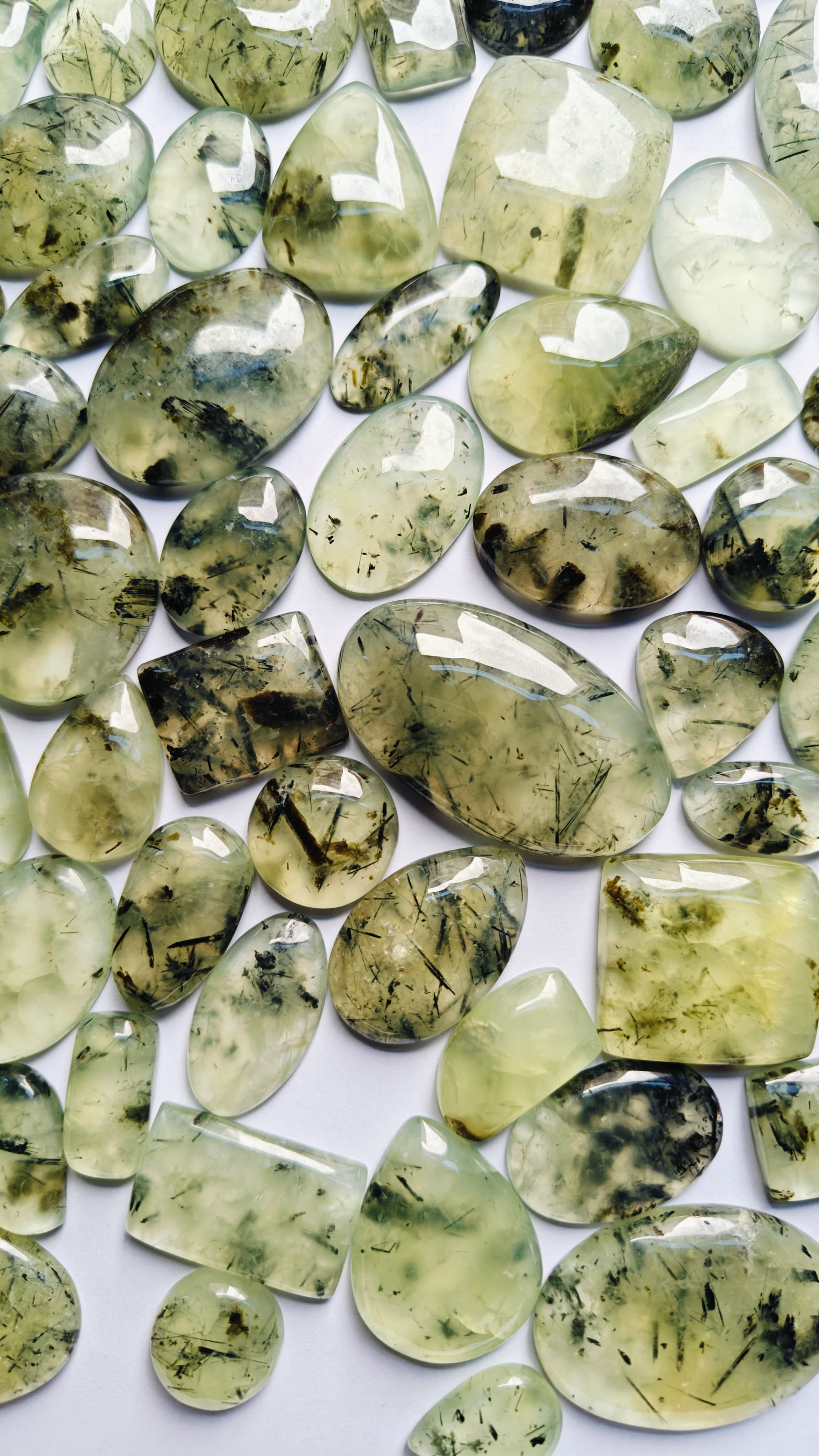 Natural Prehnite Mix Shape Gemstone (Cabochon )