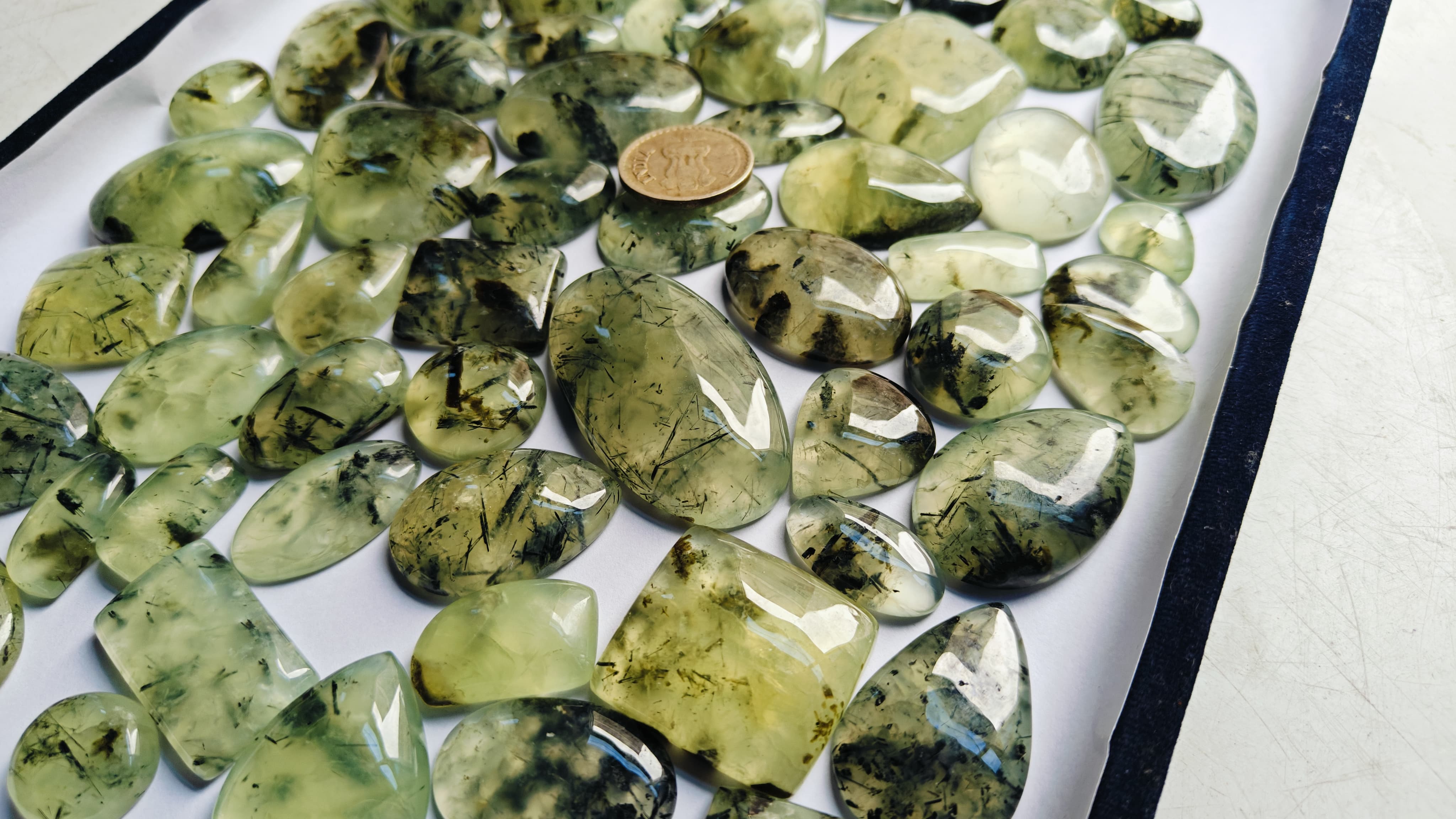 Natural Prehnite Mix Shape Gemstone (Cabochon )