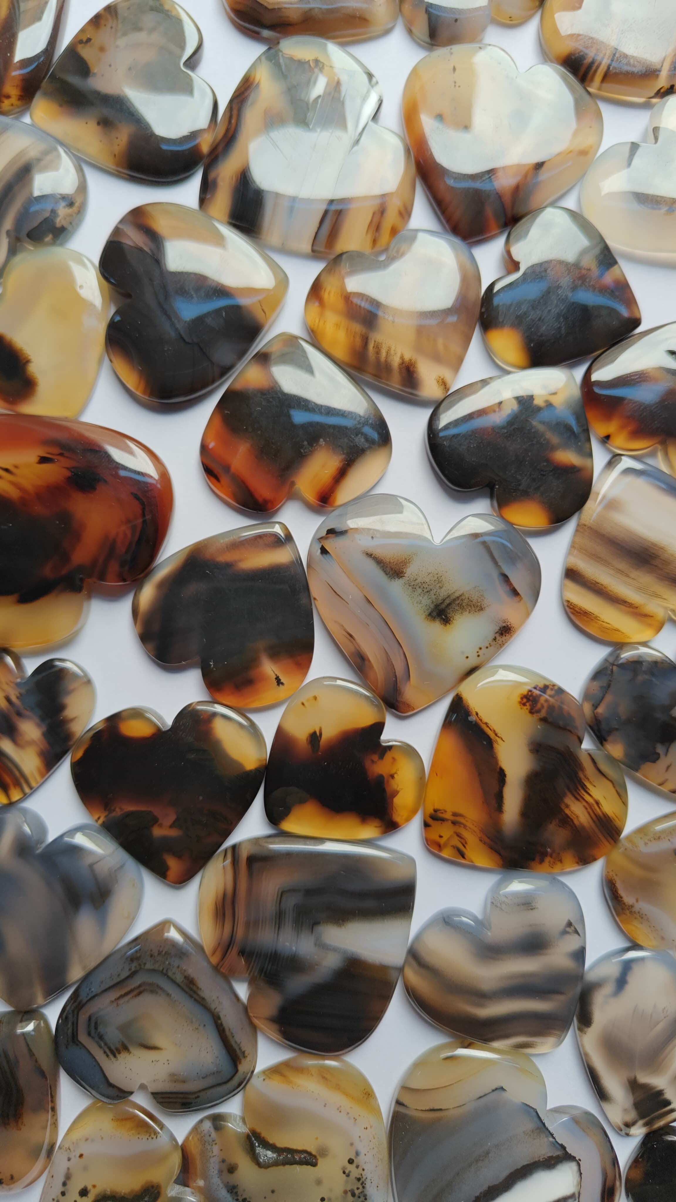 Natural Montana Agate Heart Shape Gemstone (Cabochon )