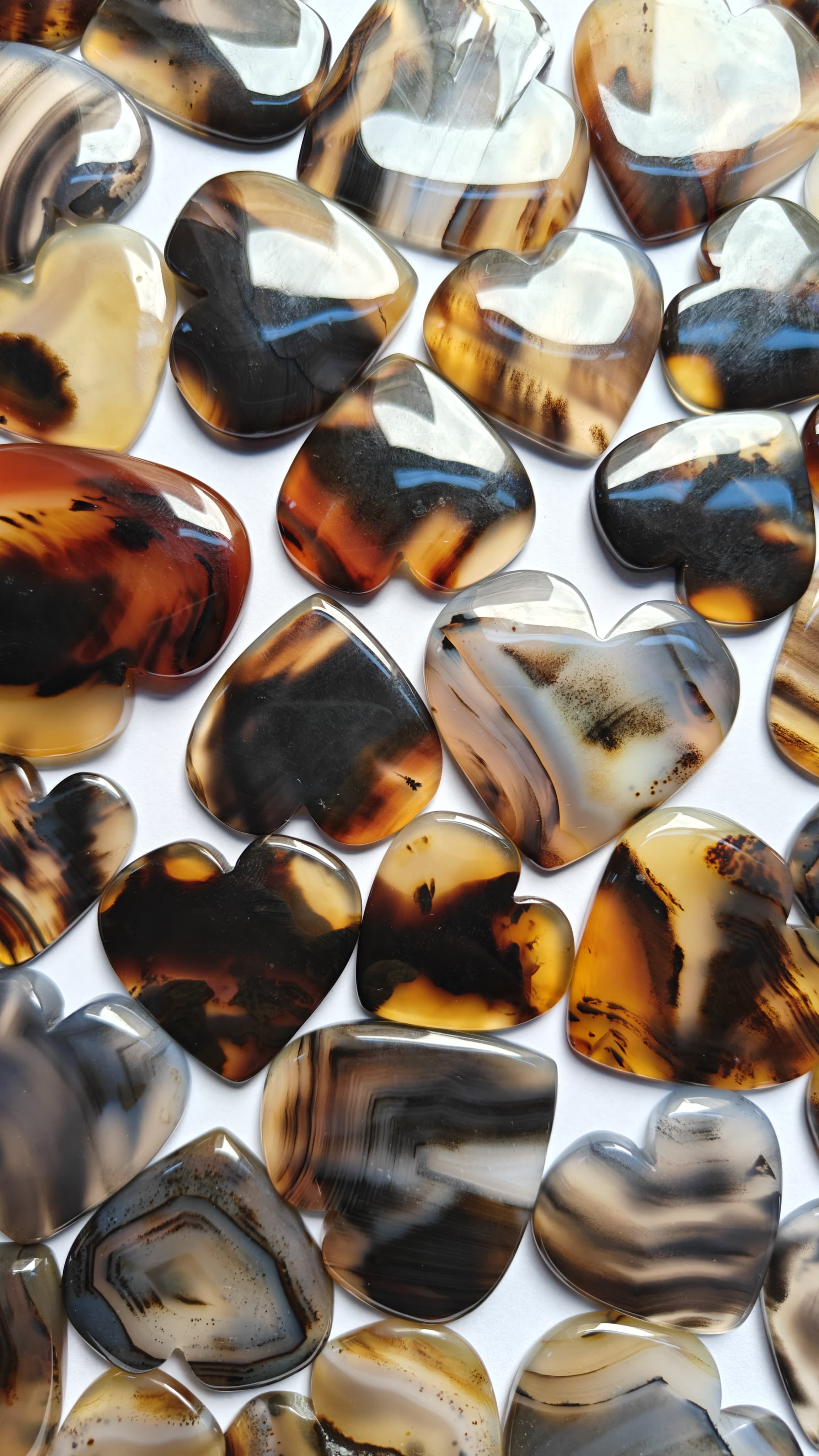 Natural Montana Agate Heart Shape Gemstone (Cabochon )