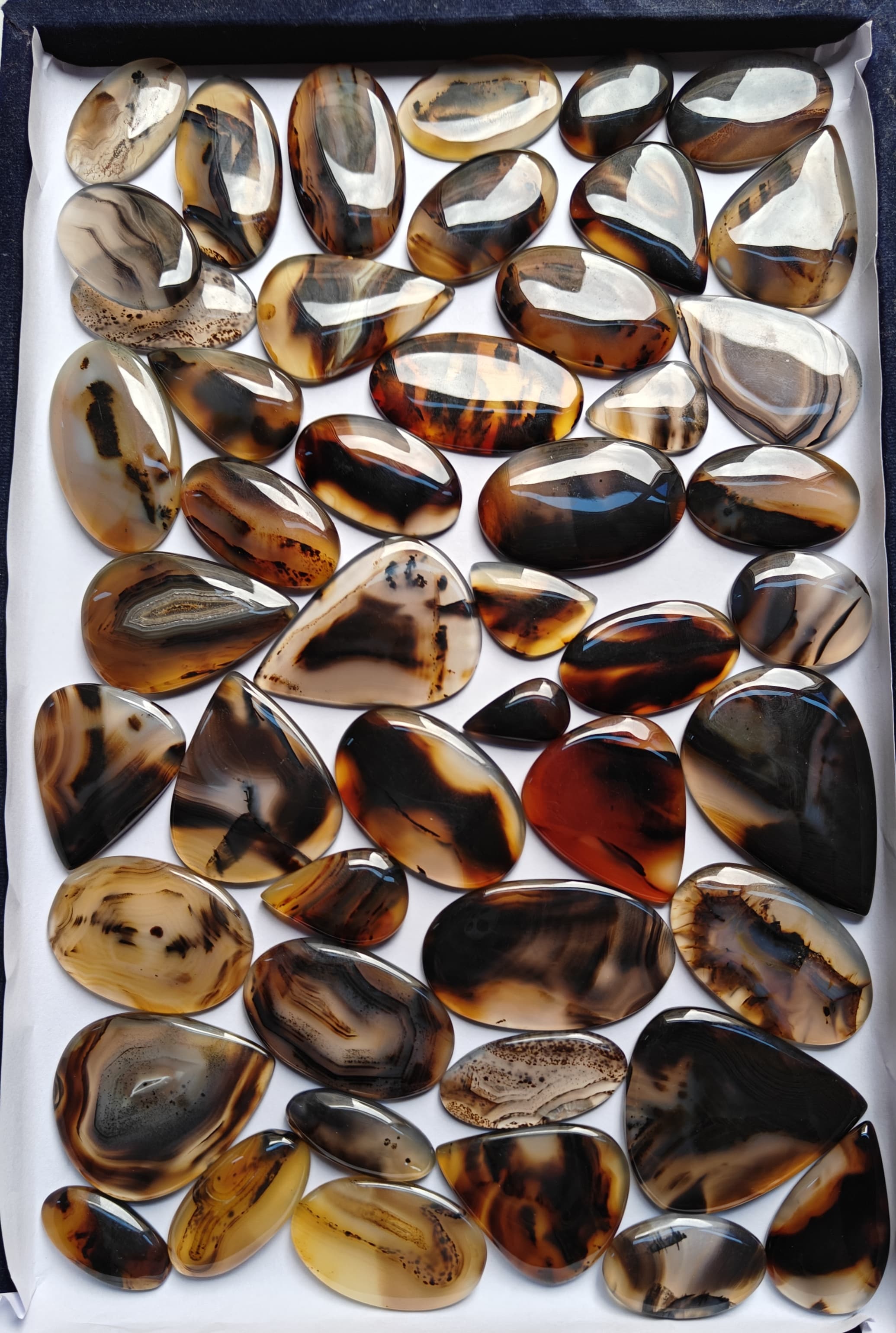 Natural Montana Agate Mix Shape Gemstone (Cabochon )