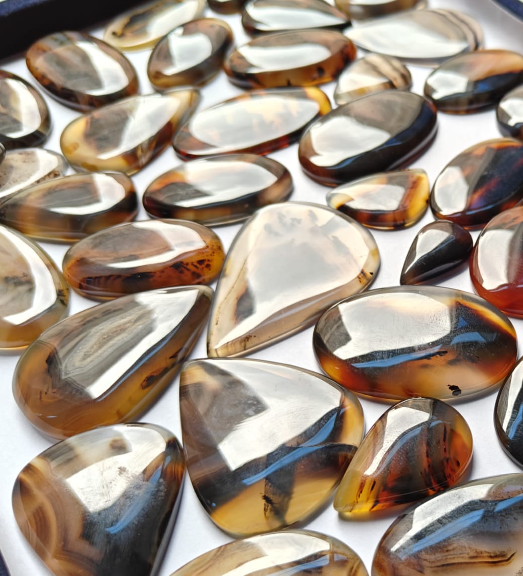 Natural Montana Agate Mix Shape Gemstone (Cabochon )