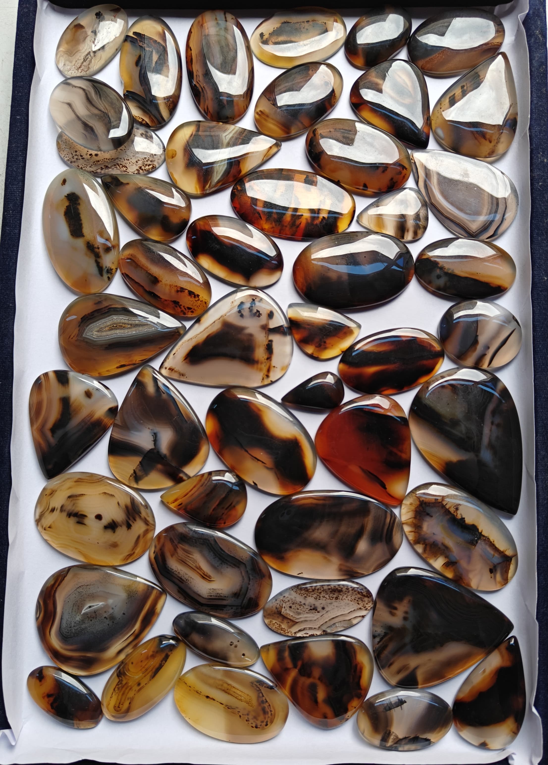 Natural Montana Agate Mix Shape Gemstone (Cabochon )