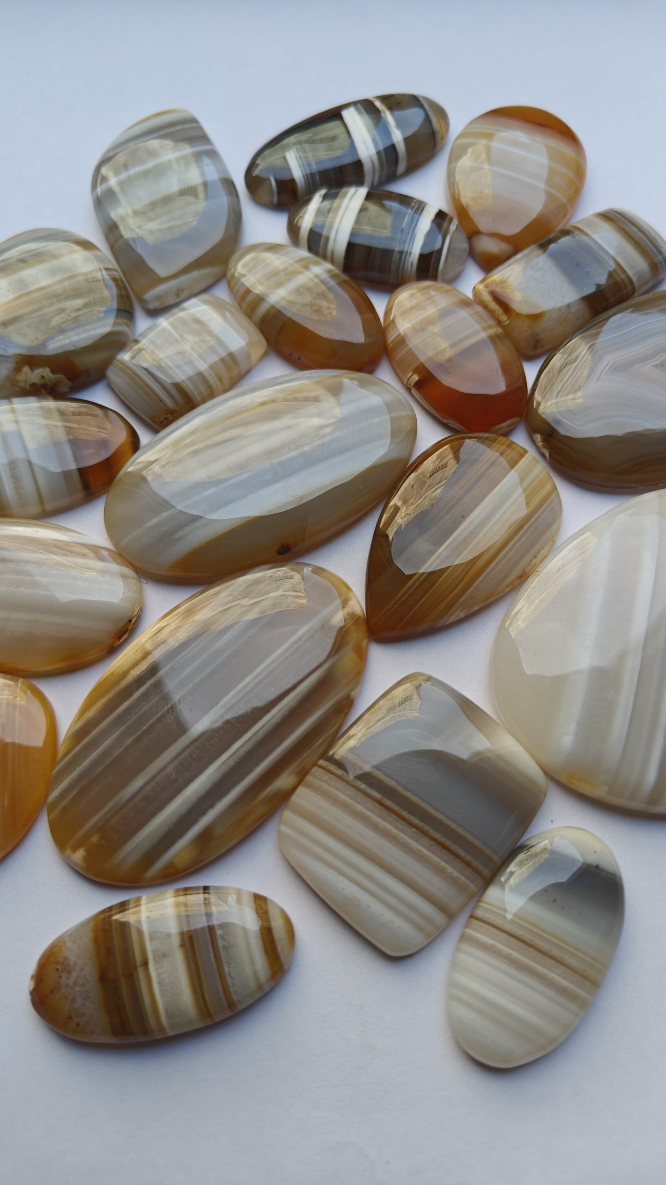Natural Yellow Banded Agate Mix Shape Gemstone (Cabochon )