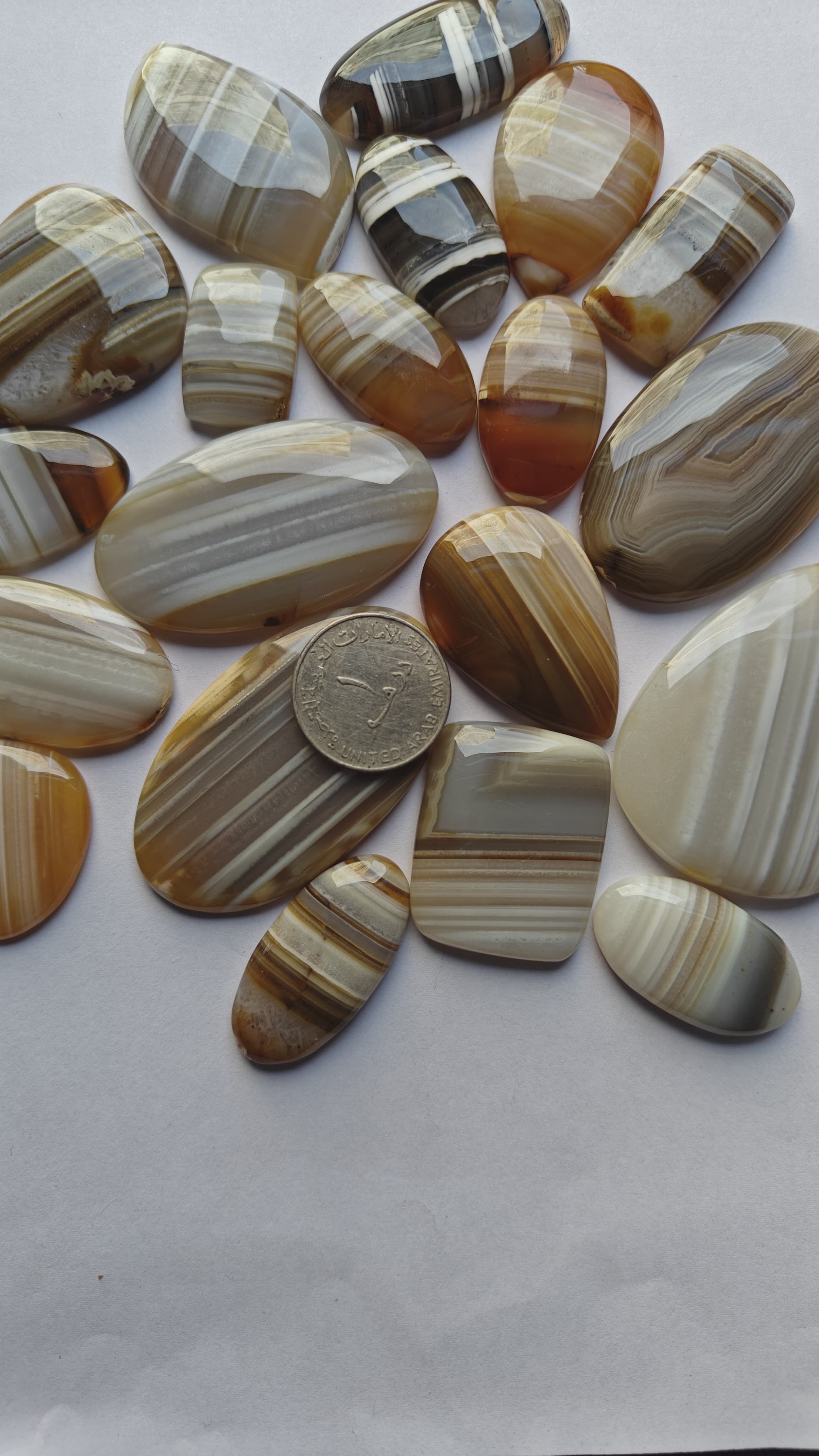 Natural Yellow Banded Agate Mix Shape Gemstone (Cabochon )
