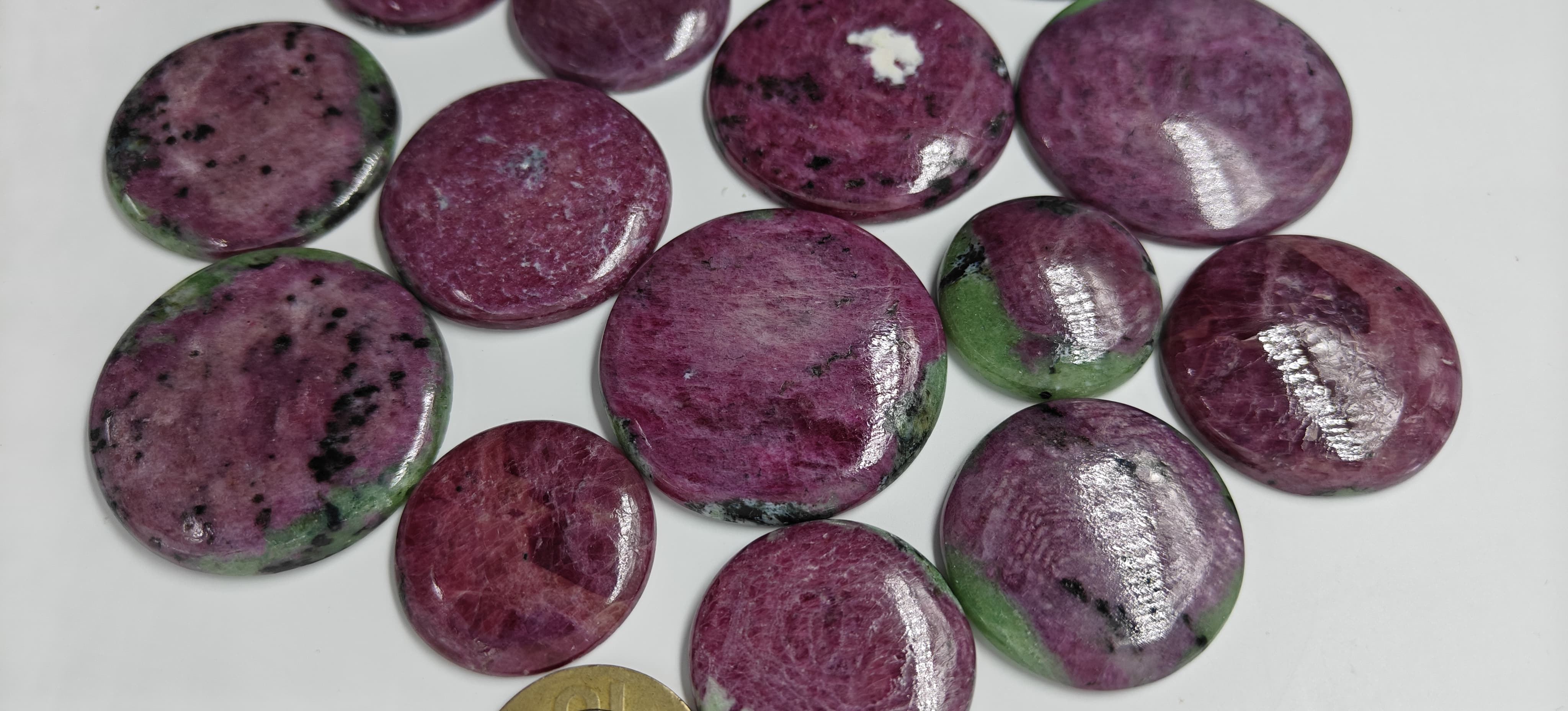 Natural Ruby zoisite Round Shape Gemstone (Cabochon )