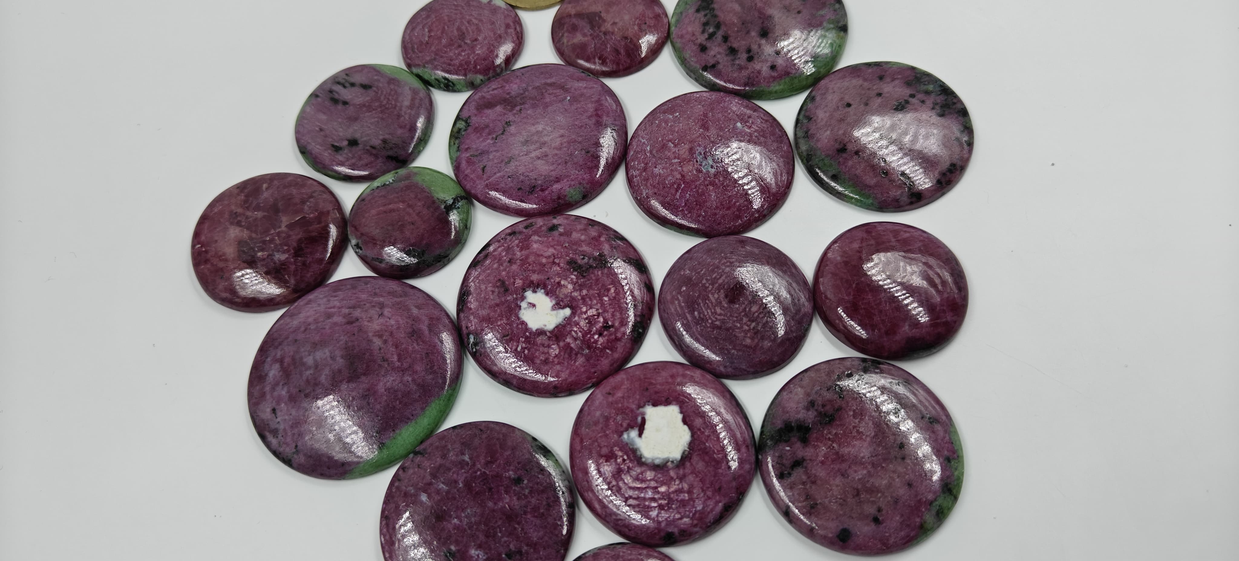 Natural Ruby zoisite Round Shape Gemstone (Cabochon )