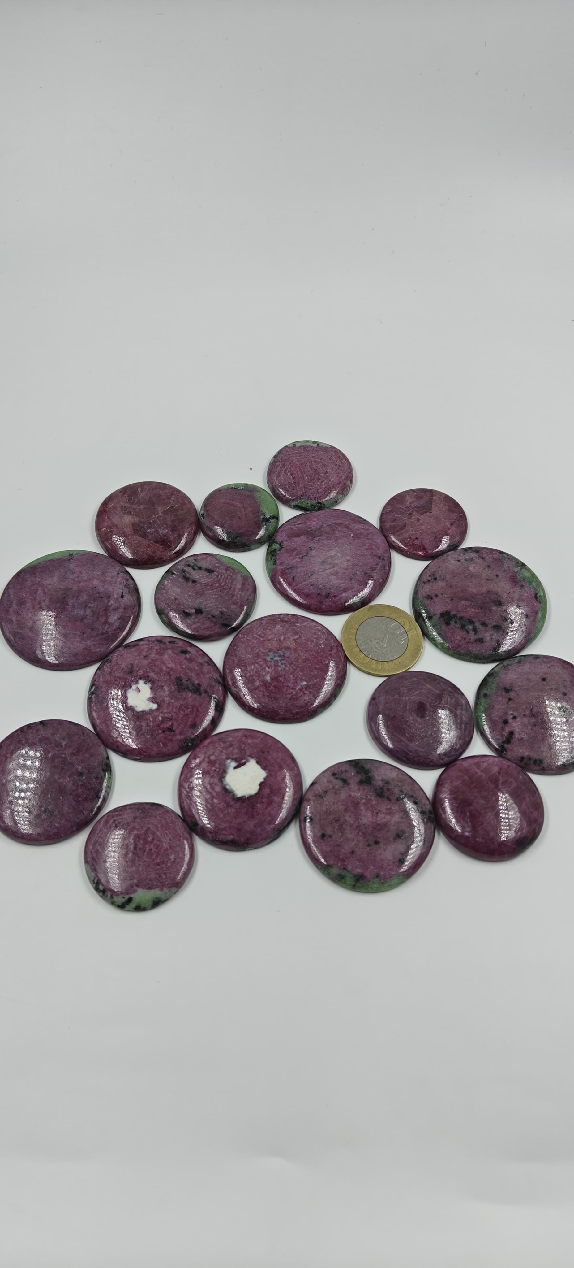 Natural Ruby zoisite Round Shape Gemstone (Cabochon )